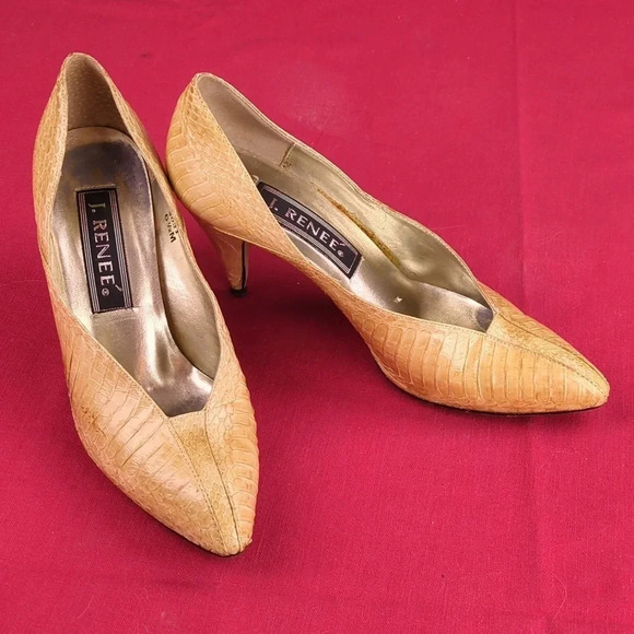 Vintage J Renee Snakeskin Pumps - Picture 1 of 16